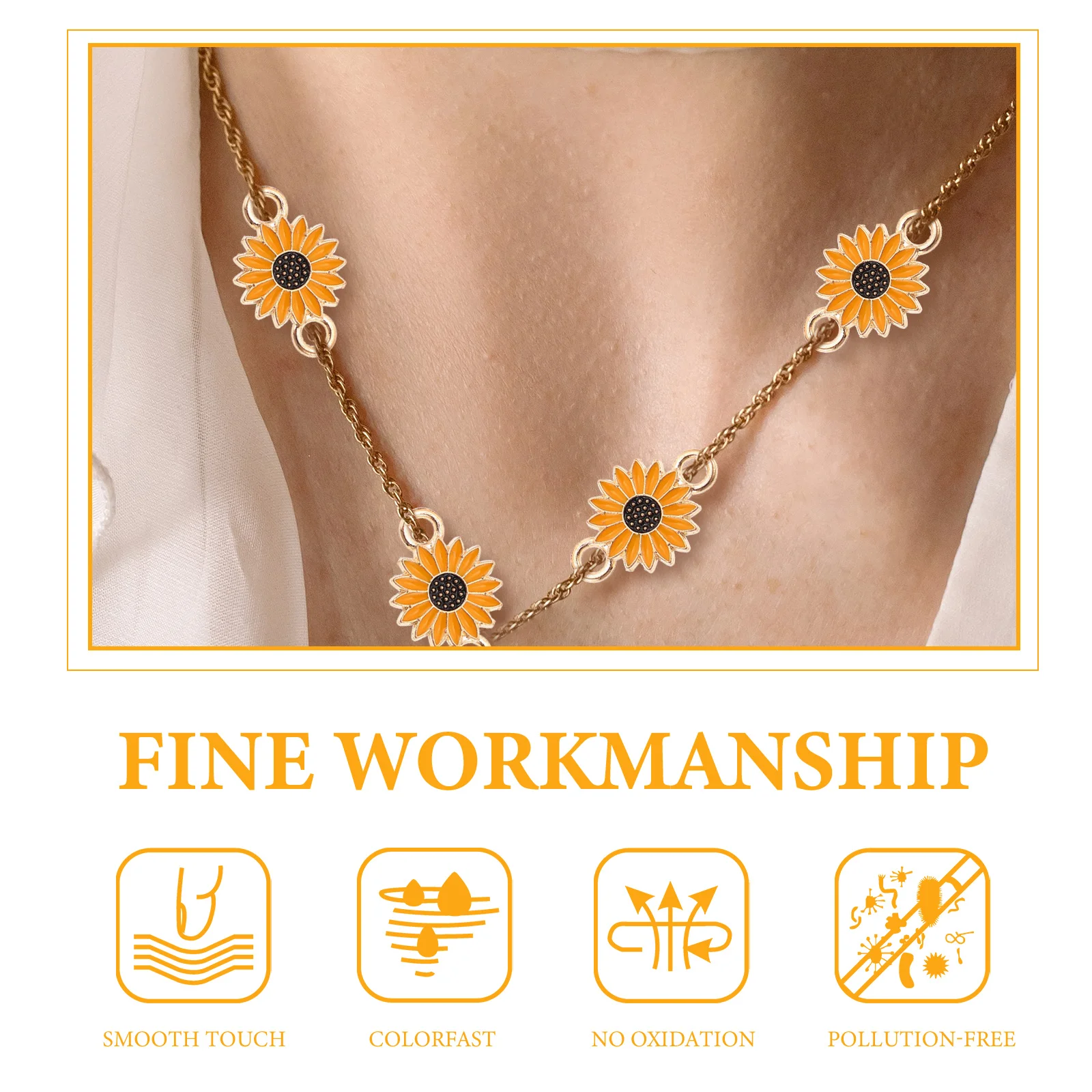 

20pcs Sunflower Accessories Bright Alloy Jewelry Making Supplies Charms DIY Necklace Decorative Pendants Gifts