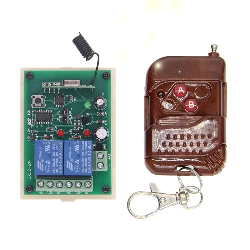 

433Mhz RF Wireless Remote Control DC 12V 24V 2CH Module Receiver, Used For Switches Of Lamps, Water Pumps And Motor Equipment