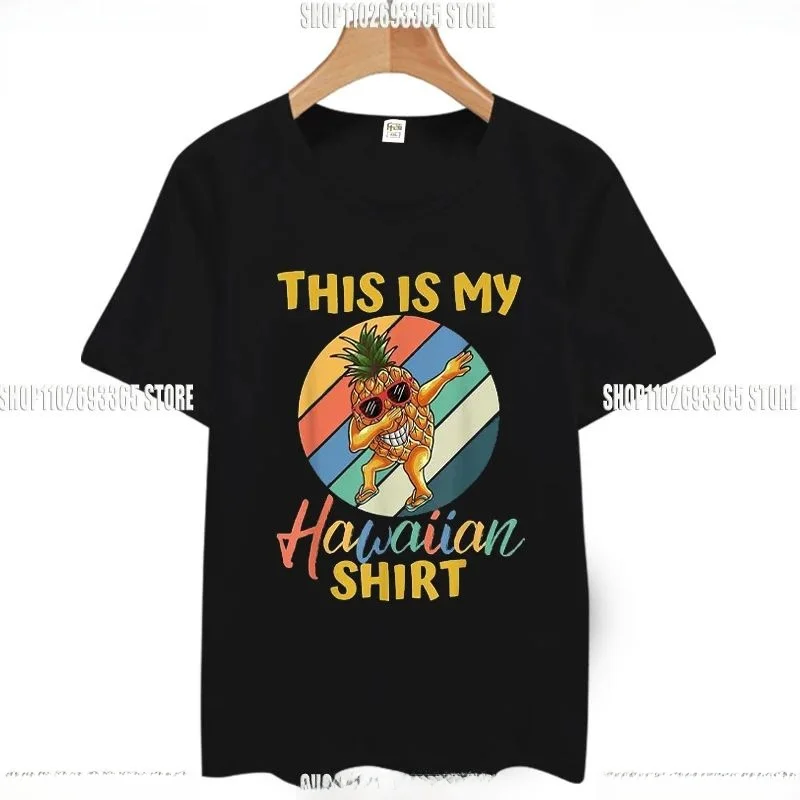 

Летняя забавная мужская футболка с гавайским принтом, приталенная, длина Nine Sve, молодежный трендовый бренд с воротником Генри 000