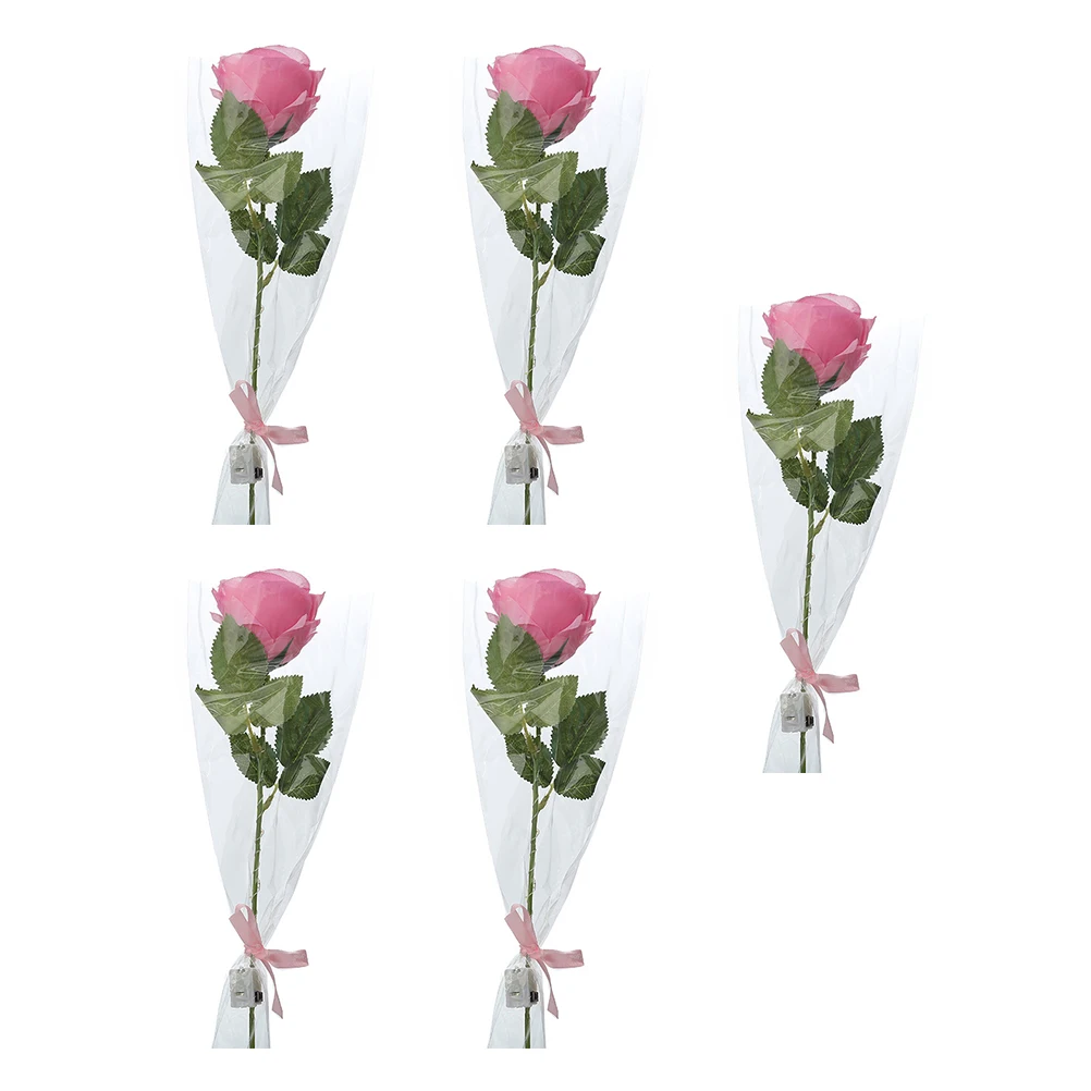 

5 Pcs Glowing Rose Roses Artificial Flowers Wedding Realistic Bouquet Lily Father