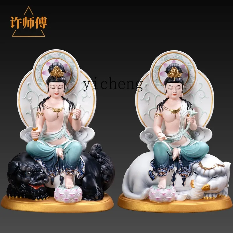 FJ-17  Ceramic Ornament Buddha Statue Home Worship Protector Temple Buddha Hall God Statue Ornament