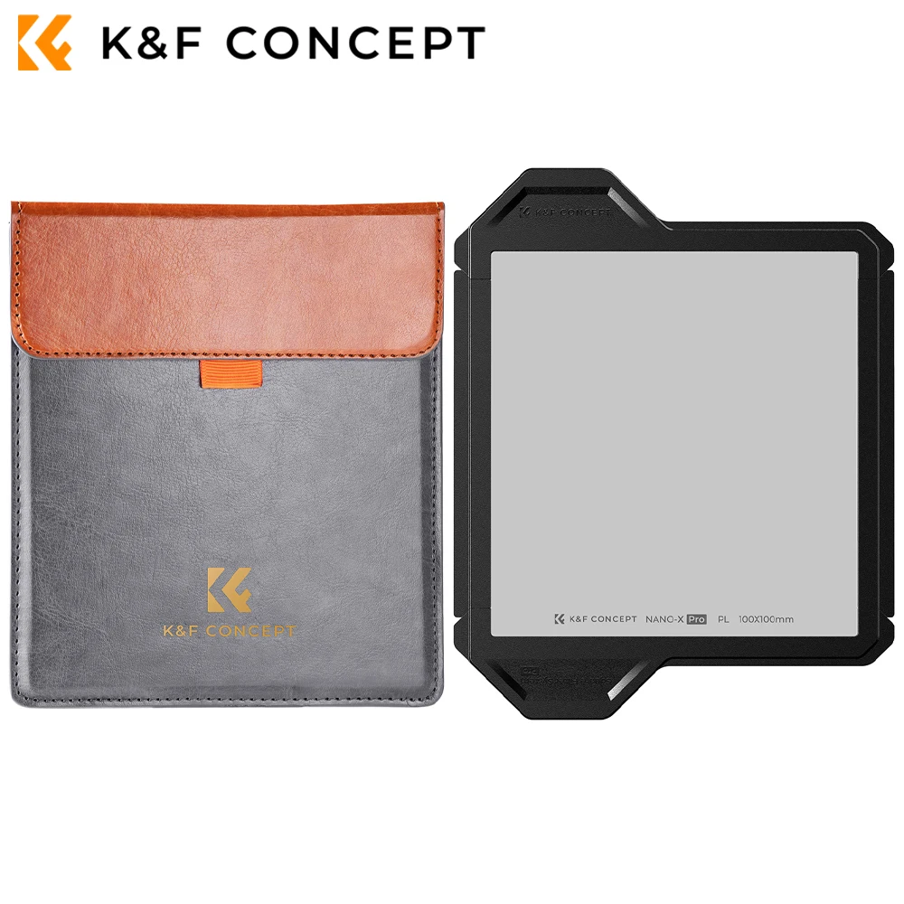 K&F Concept 100*100*2mm Square PL Camera Filters HD  AGC Optical Filters 36-Layer Nano-Coating Technology Nano X-Pro Series