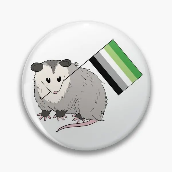 Aromantic Pride Possum  Soft Button Pin Cartoon Clothes Creative Lapel Pin Badge Gift Funny Jewelry Decor Brooch Metal Cute