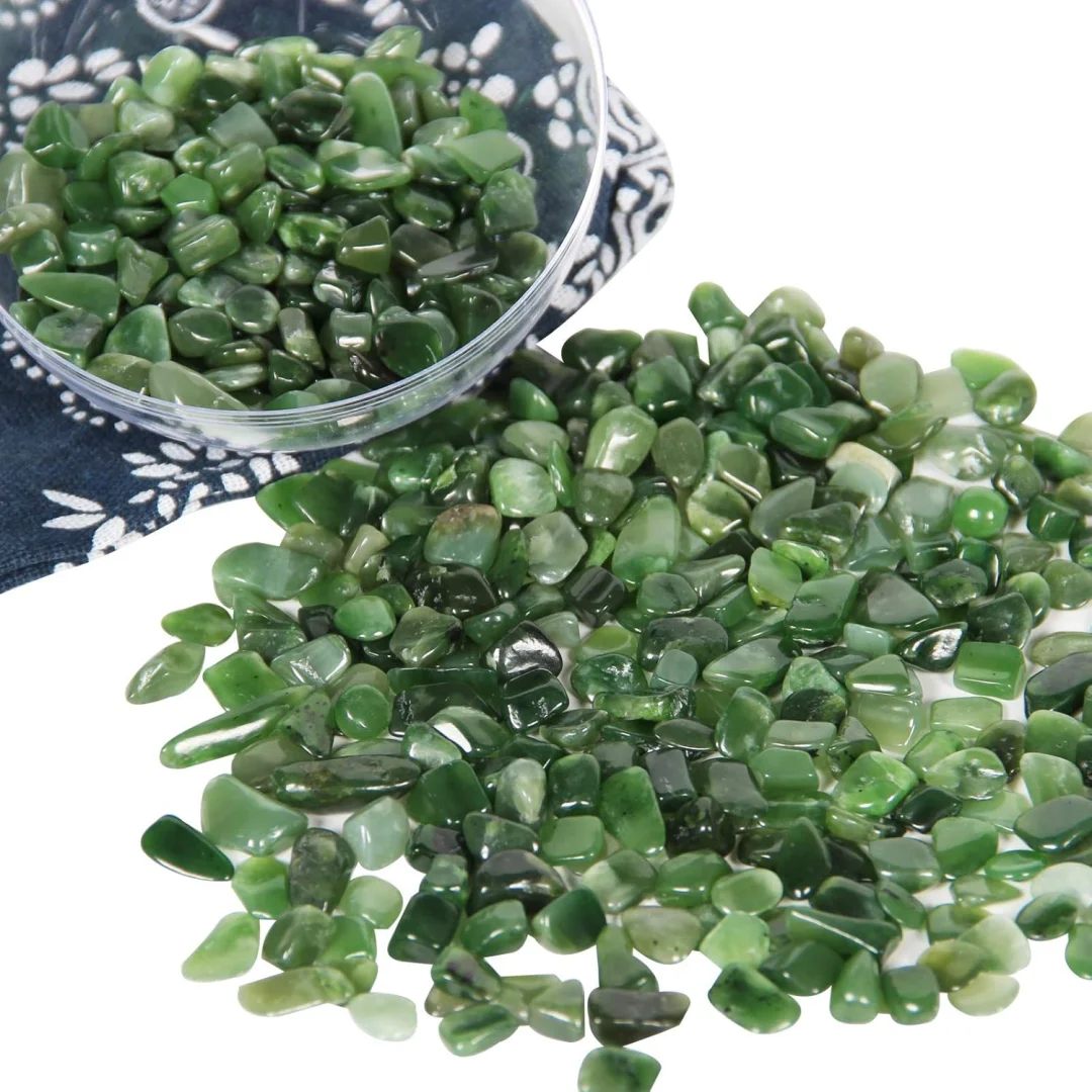 Piedras trituradas de jade verde Natural de 3-12mm, piedras trituradas de cristal natural, piedras de paisaje para pecera y maceta
