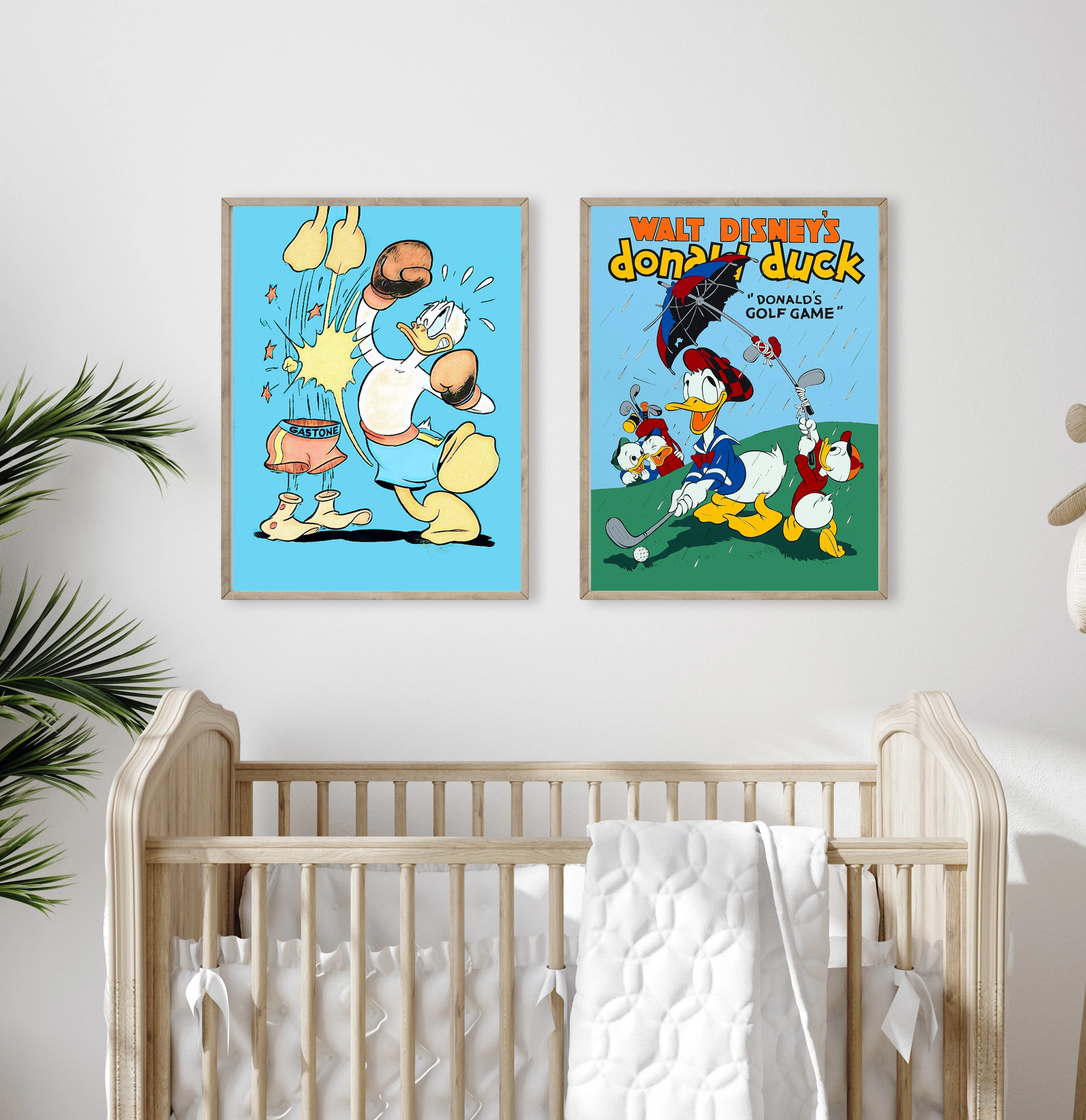 

MINISO Disney Donald Duck Cartoon Canvas Poster Donald Duck Art Print Disney Canvas Art Poster For Kids Room Playroom Wall Decor