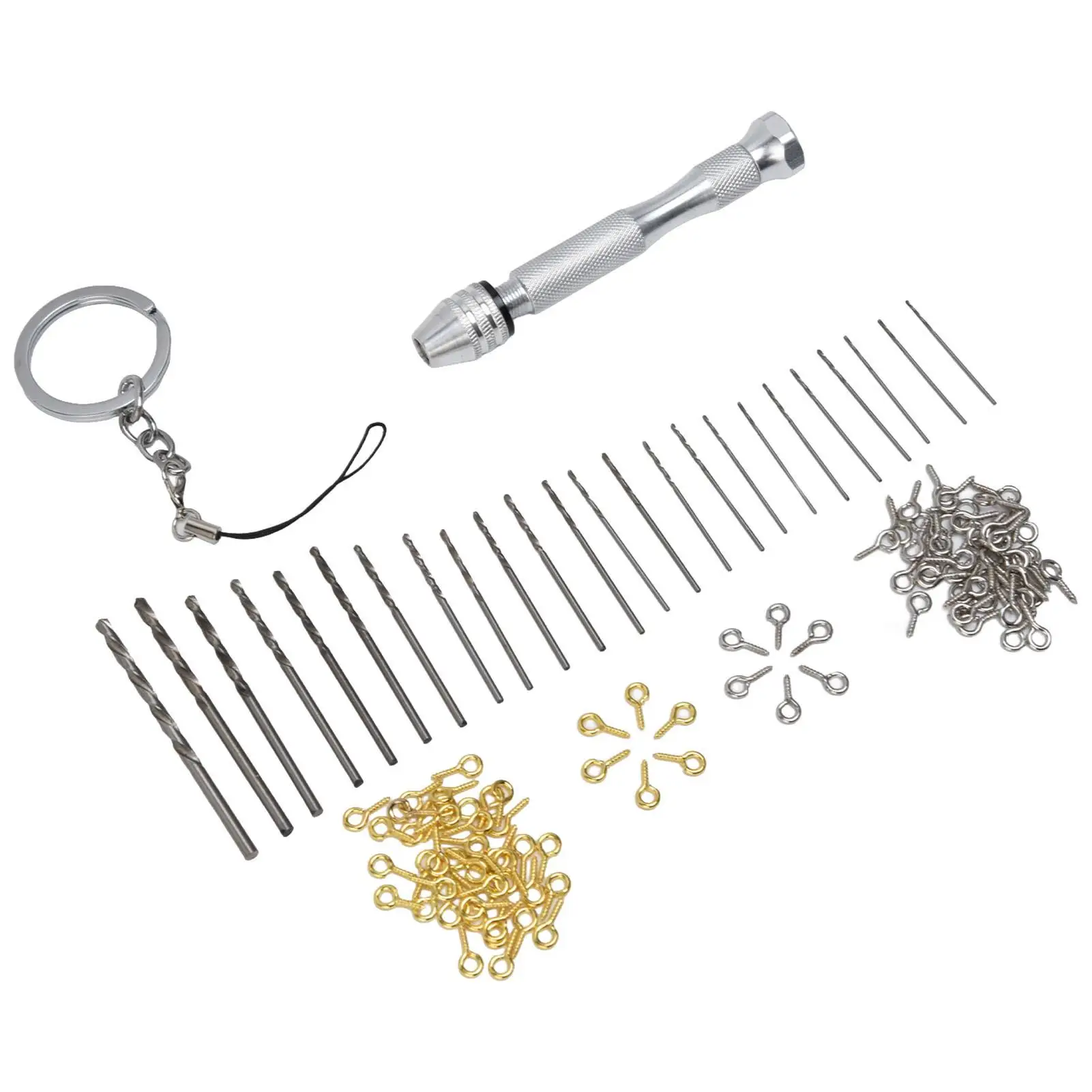 Hand Twist Drill Keychain Aluminium Alloy Mini Tool for assembly Crafting Portable Drilling Device