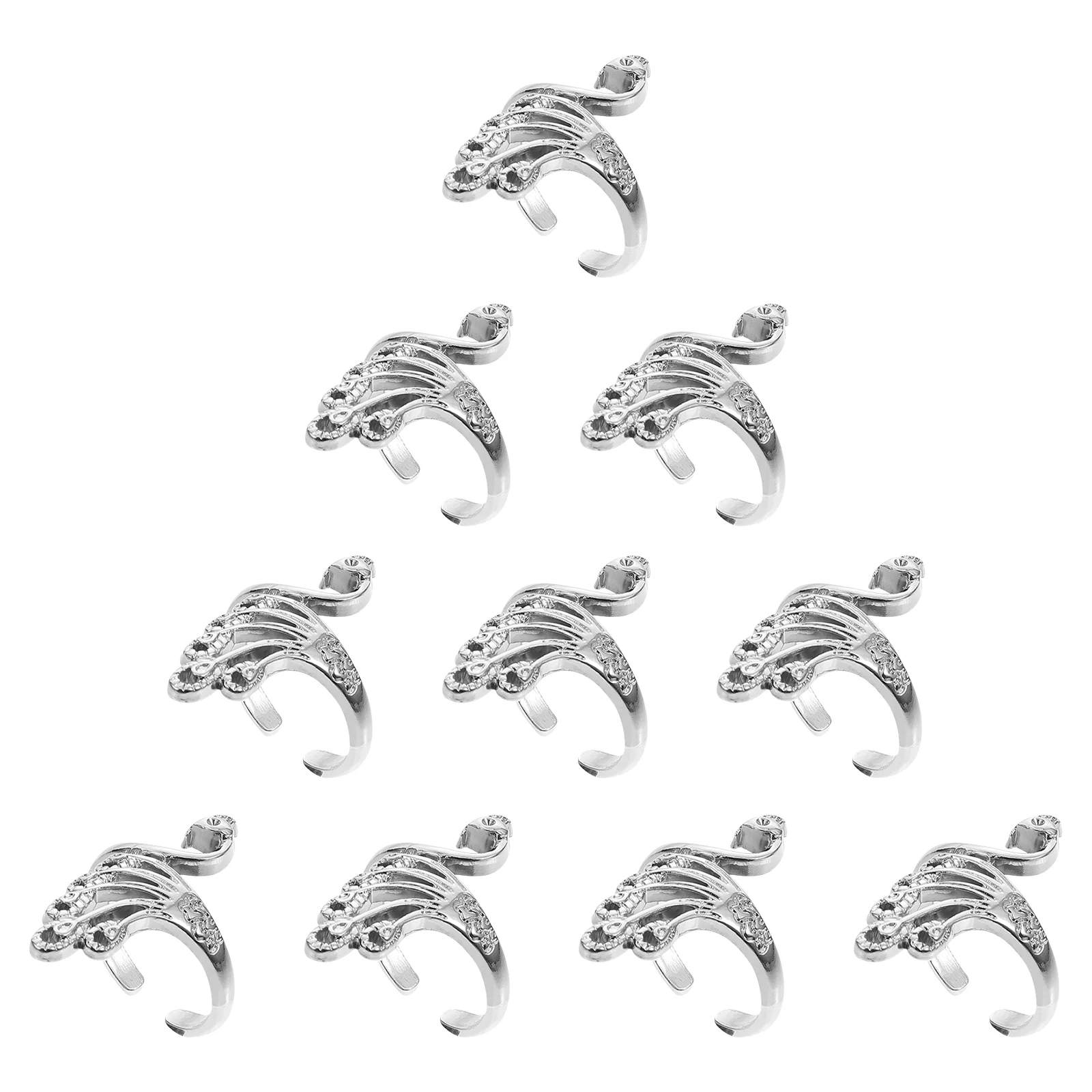 Haakring Gehaakt Pauw Vingerornament Multifunctioneel Open Retro Design Delicate Decoratie