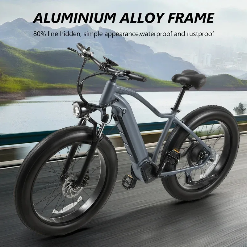 

RX50 Electric Bike 26 Inch Fat Tire Ebike 48V/17.5Ah Removable Battery E-Bike 7 Speed Adults Electric Mountainbike Man & Women