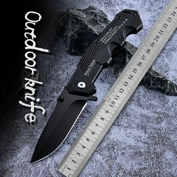 1pc Stainless Steel Survival Folding Knife, Multi-purpose Pocket Knife For Outdoor Camping Picnic Hiking