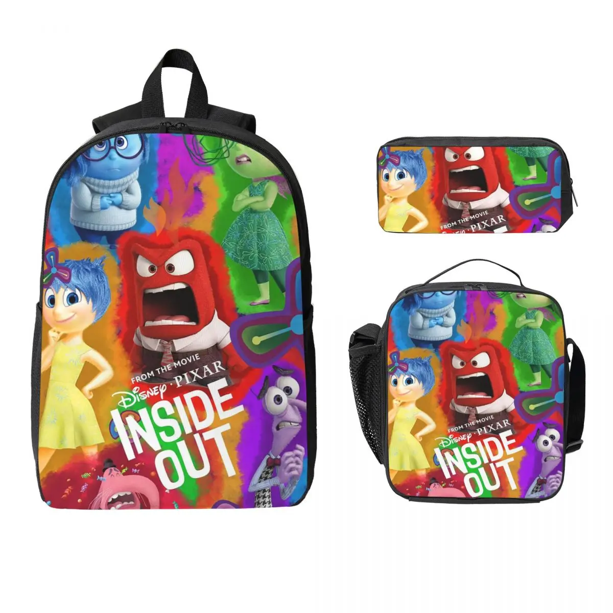 

Рюкзак Inside Out, студенческая сумка для книг для мальчиков и девочек, школьная сумка, сумки на плечо для ноутбука, 3 шт., изолированная сумка для обеда, пенал