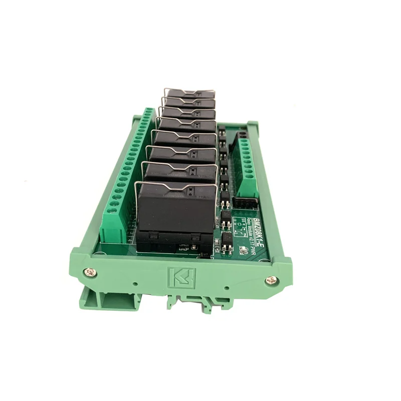 8CH DIN-Rail Optocoupler Isolated Pluggable Relay Module Contact Capacity Maximum 16A Trigger Signal 1.8V/3.3V-5V/12V/24V