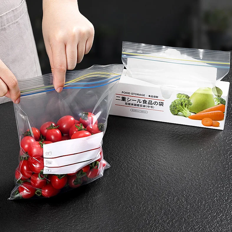 

Reusable Food Storage Bags 65 Pack BPA FREE Flat Freezer Bags Resealable Lunch Bag for Meat Fruit Veggies