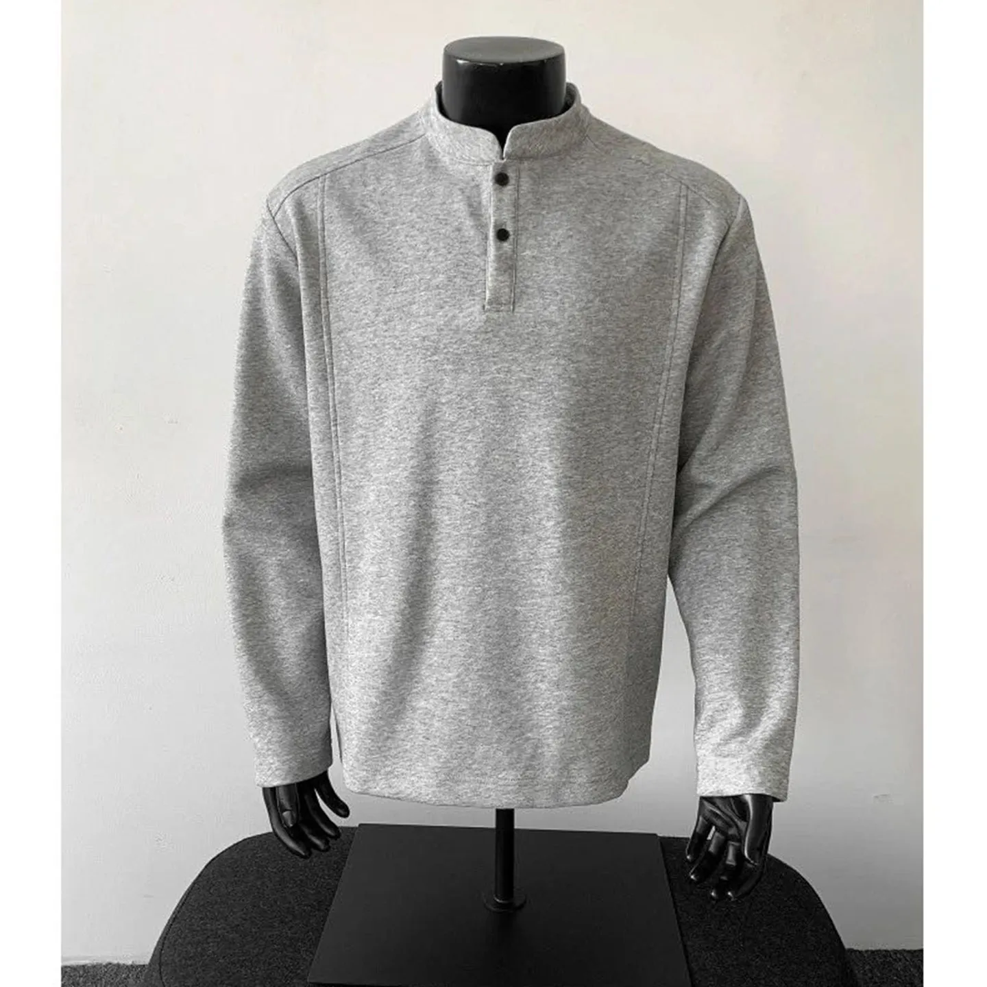 Trendy Heavyweight Long Sleeve Men's T-shirt American Loose Fit Deconstructed Patchwork Shoulder Inner Wear Base Hoodie