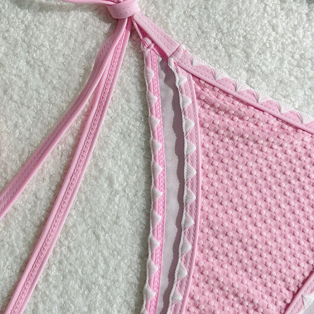 Nuovo costume da bagno bikini da donna sexy in tinta unita con lacci in tinta unita