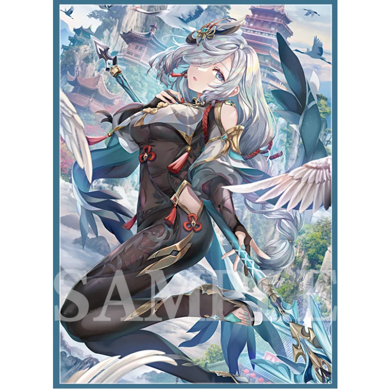 60 pz/set Genshin Impact Cards Sleeve beelzebu Keqing Yelan Shenhe Anime Game versione normale custodia protettiva colorata per carte fai da te