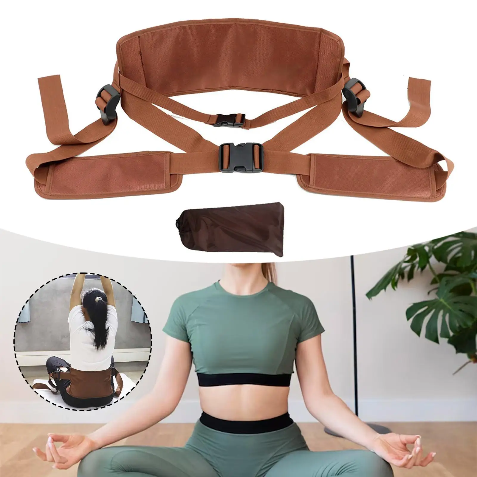 

Lower Back Support Belt Adjustable Meditation Belt for Home Office Work
