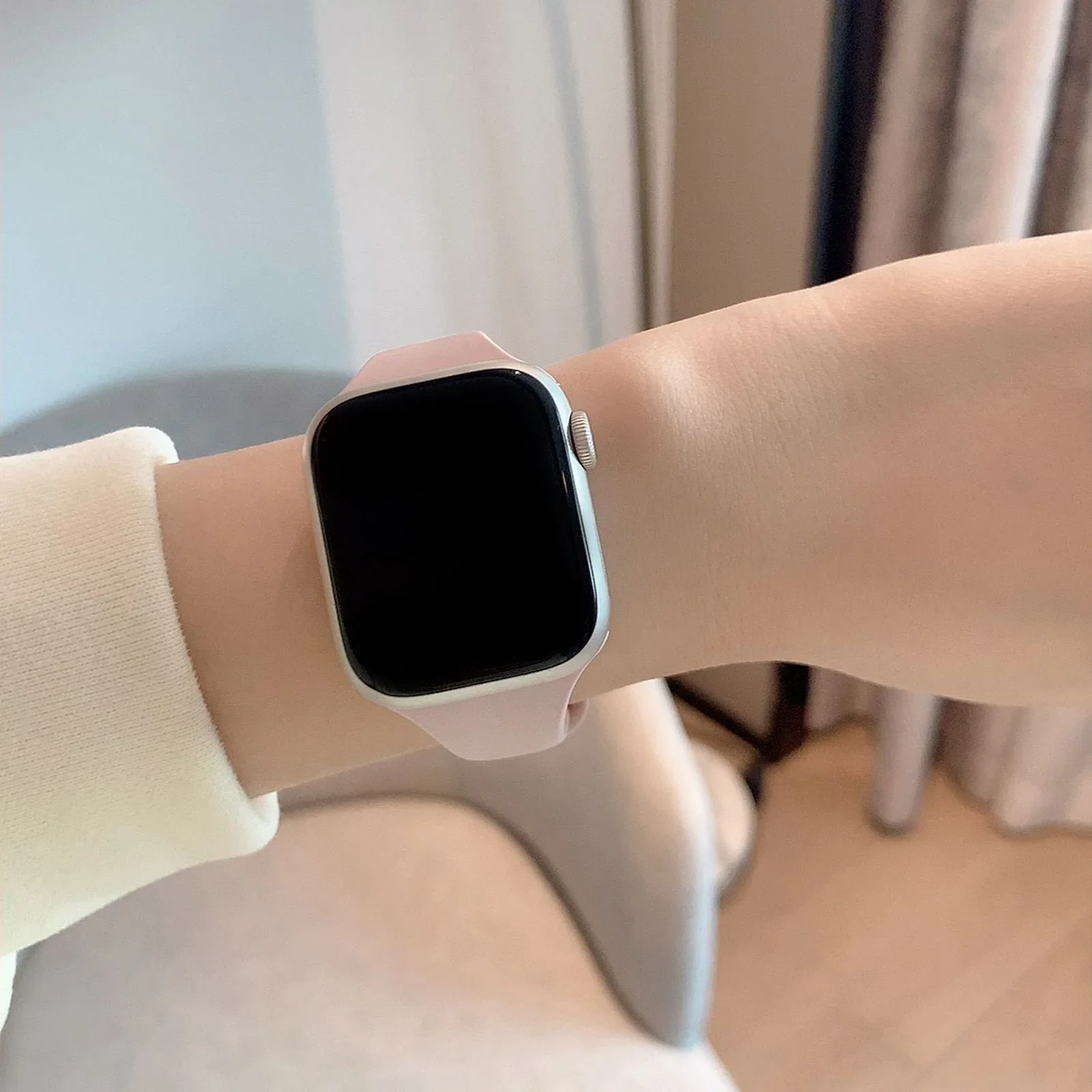優れたシリコンストラップ Apple Watch バンド女性スリムシリーズ 10/9/8/7/6/5/4/3/2/1 SE 38 ミリメートル 40 ミリメートル 41 ミリメートル 42 ミリメートル 44 ミリメートル 45 ミリメートル 46 ミリメートル 49 ミリメートル