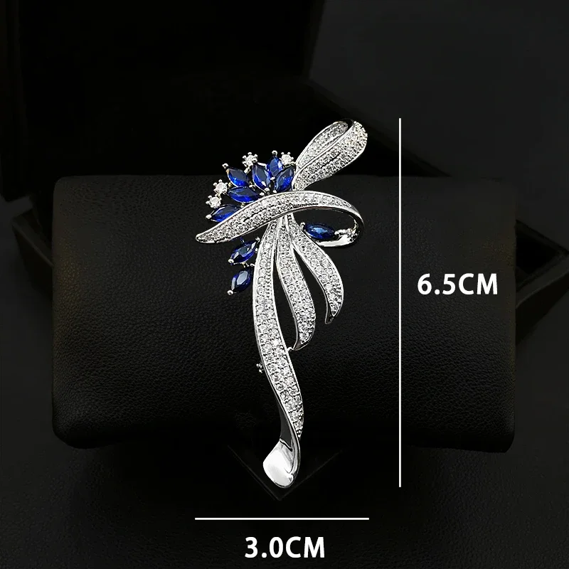 Luxury Elegant Flower Women Suit Brooch Overcoat Neckline Pins Clothes Accessories Corsage Wedding Jewelry Mother's Gifts 5366