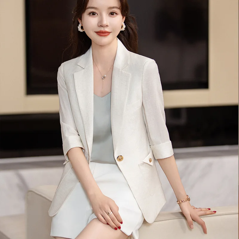 Ladies Office Formal Professional Blazers Jackets Coat Elegant for Women Business Work Wear Outwear Tops Plus Size 4XL