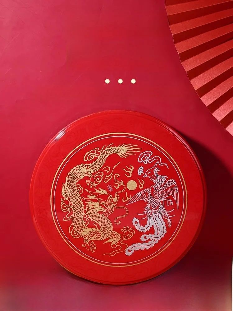 Red Candy Box Wedding New Year Home Living Room Nut Seed Box Chinese Sle Banquet  Wind Melne Material Fruit Tray