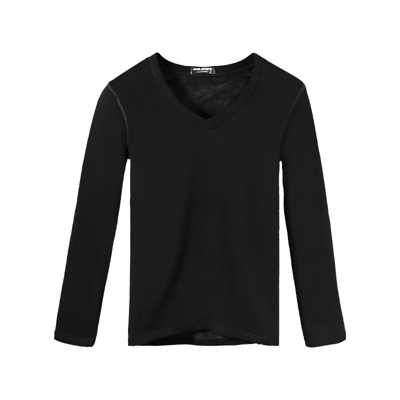 3 Pack Men V-Neck Fleece Lined Thermal Top, Thick Slim Warm Base Layer Undershirt For Young Men