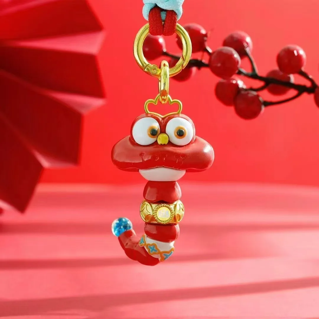 Chinese New Year Pendant Cute Cartoon Wealth Snake Decoration Pendant For Bag Car Door Handle Window 2025 Happy New Year Gifts