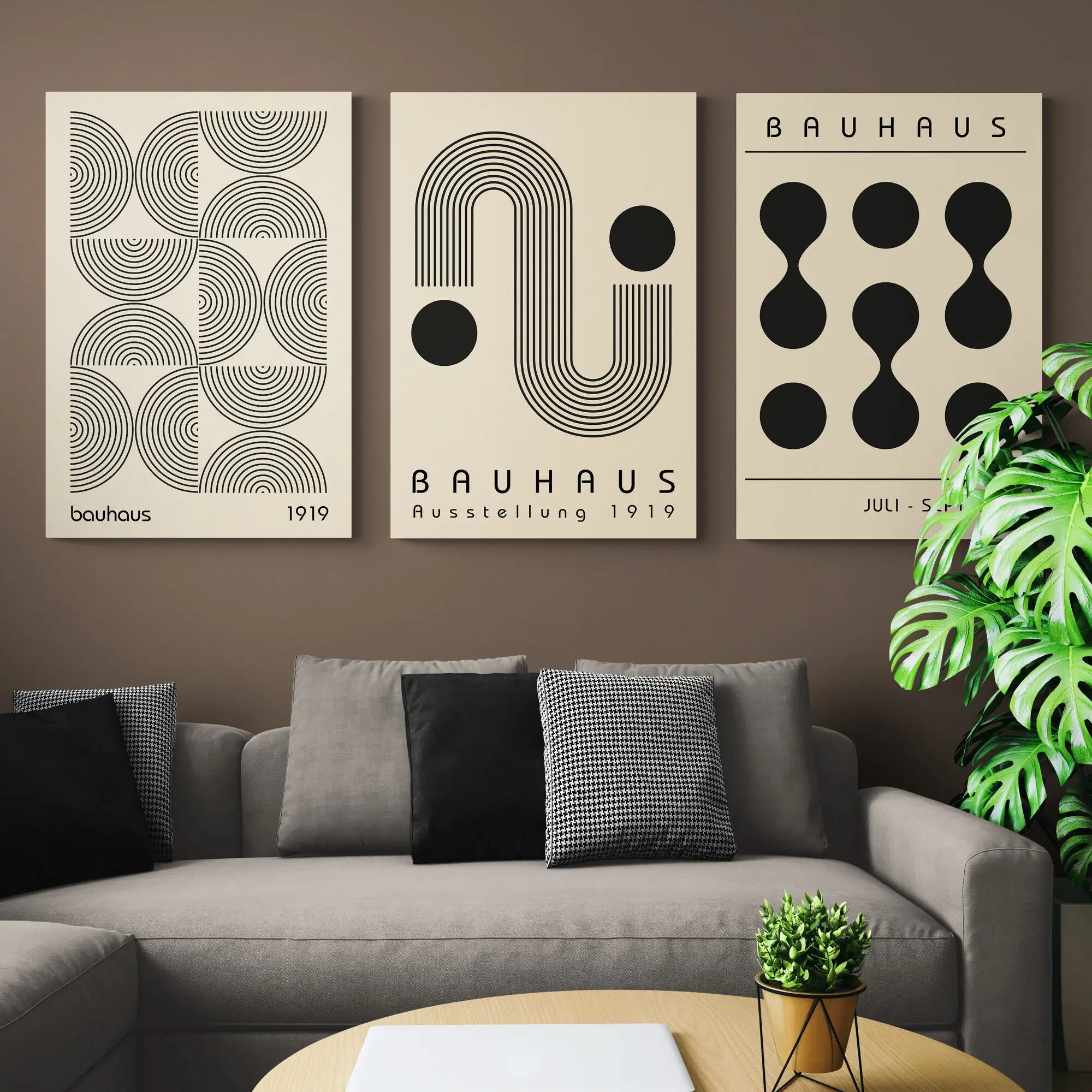 Green Bauhaus Abstract Geometric Canvas Prints Modern Creative Pattern Wall Art Poster for Home Office Living Room Spring Decor