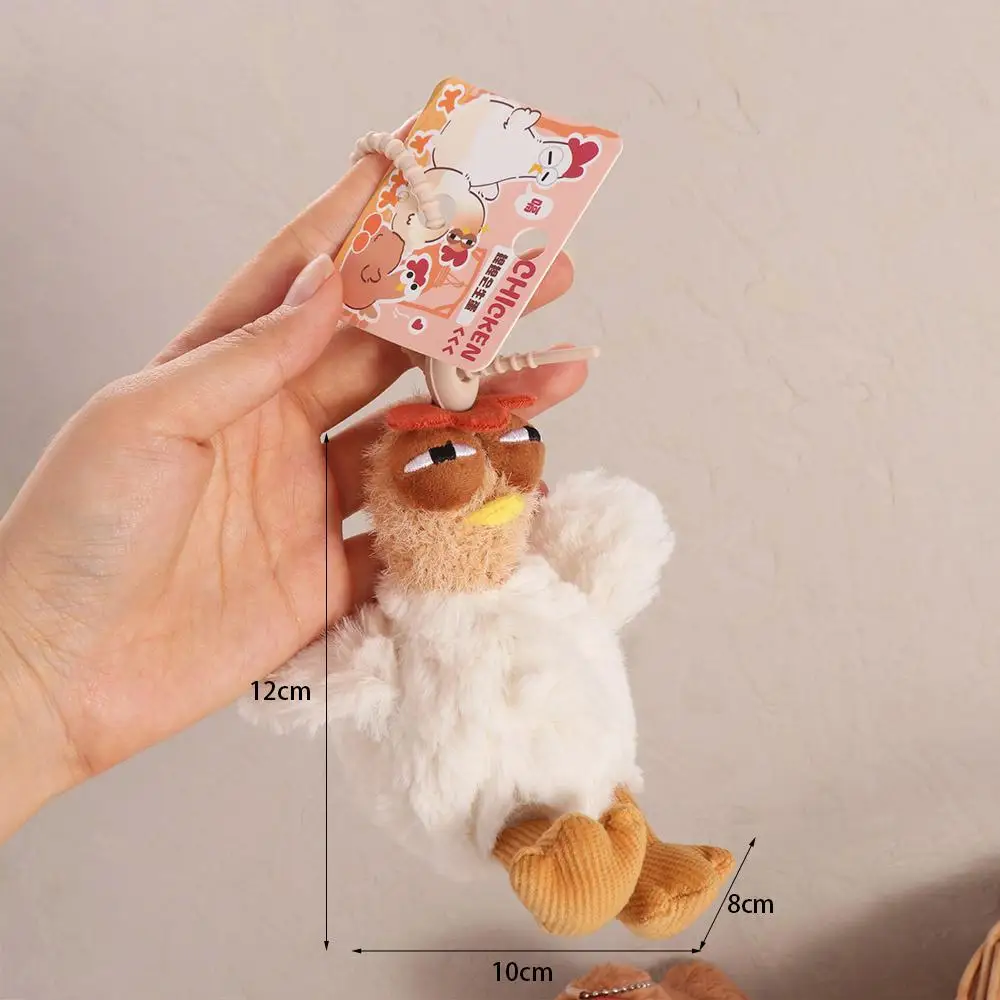 Bag Accessories Rubber Chicken Keychain Cartoon Hens Key Ring Simulation Metal Egg-laying Animal Key Holder Release Stress view 3