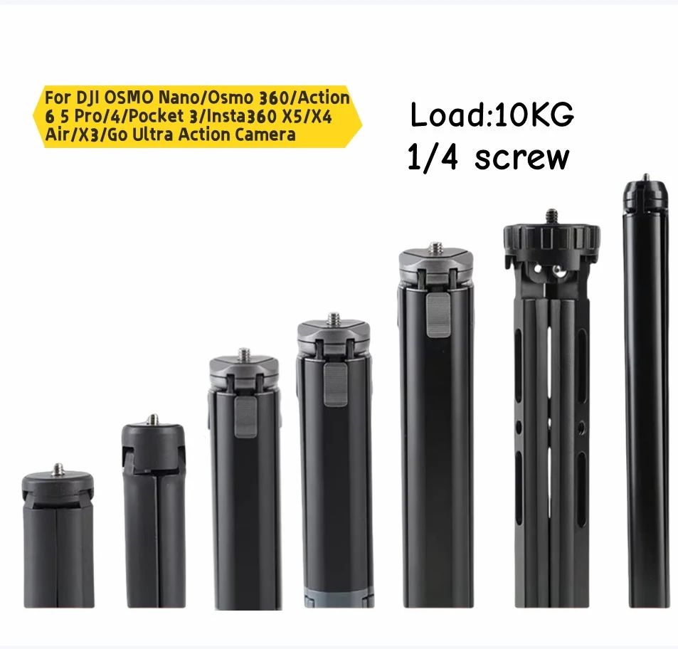 

Table Metal Alloy Tripod For DJI OSMO Nano/Osmo 360/Action 6 5 Pro/4/Pocket 3/Insta360 X5/X4 Air/X3/Go Ultra Action Camera