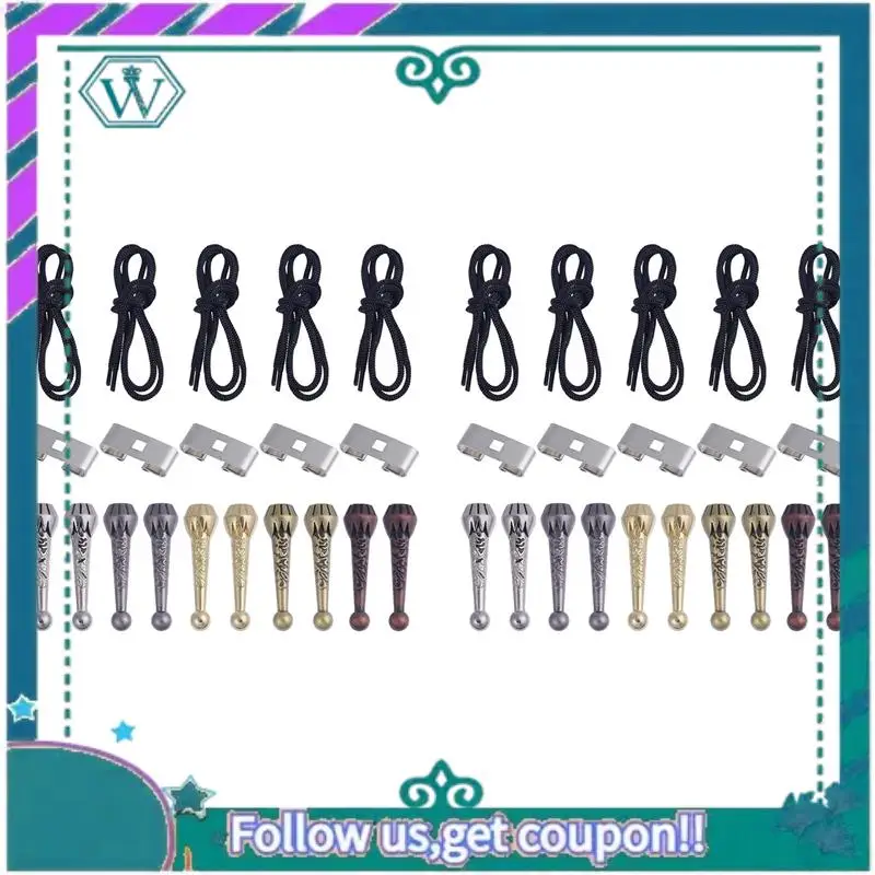 

A09P 40 шт. Набор для изготовления галстуков-боло, металлические заглушки для шнура, набор для изготовления галстуков-боло своими руками с наконечниками из сплава, пряжка-слайдер для галстука-боло