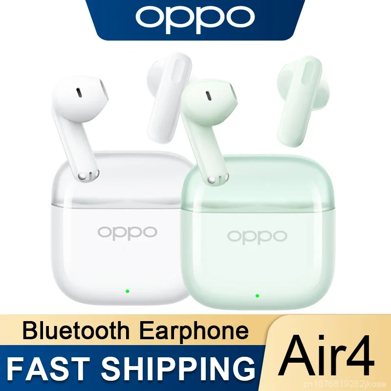 OPPO Enco Air4 Semi In Ear Earphones Translucent Charging Case Wireless Bluetooth 5.4 Game Music Headphones 530mAh Long Standby