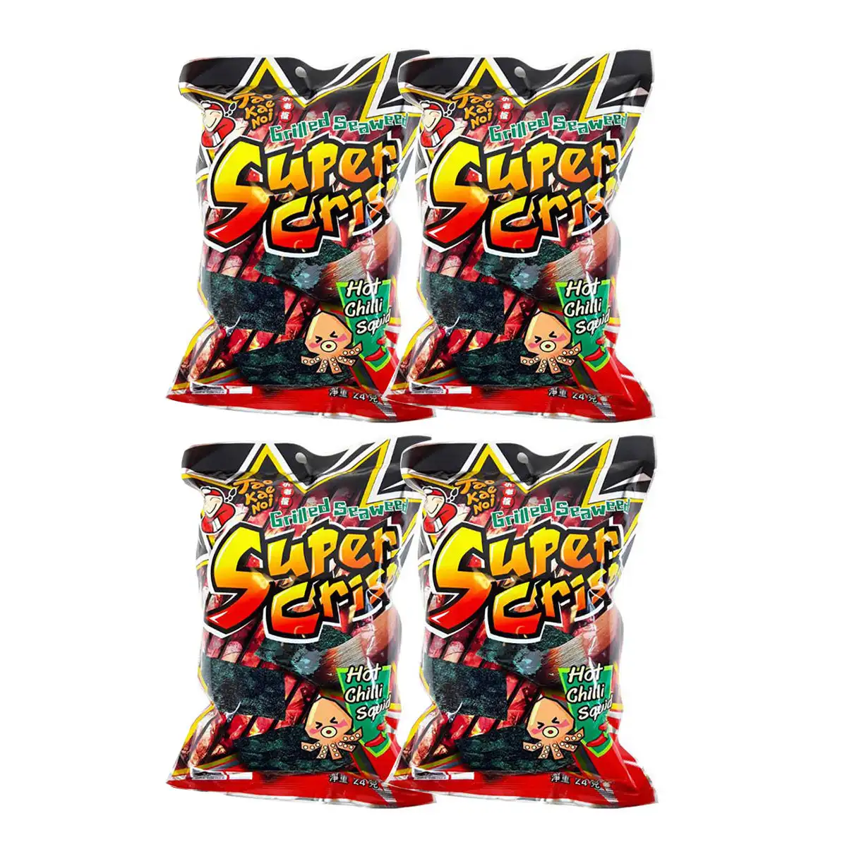 Taokaenoi Crispy Nori Spicy Squid Flavor 24gX4Pack