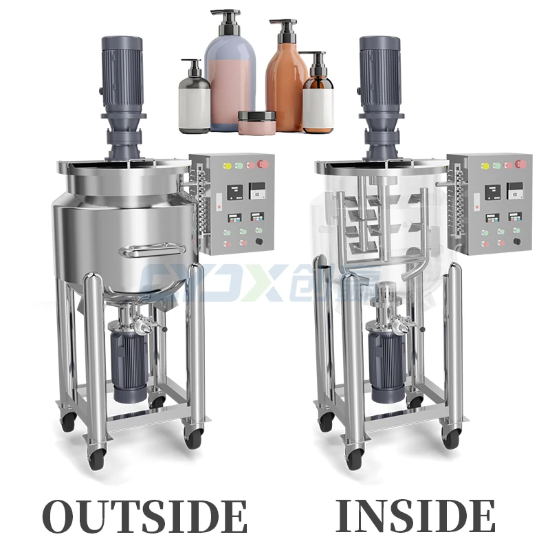 CYJX 100L Stainless Steel Portable Chemical Mixing Tank Automatic Scraper Agitator Stir Liquid Mixer