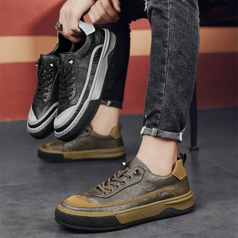 Handmade Leather Casual Oxford Shoes Outdoor Design Sneakers Man’s Comfortable Leather Shoes Men Fashion Hot Sale Driving Shoes