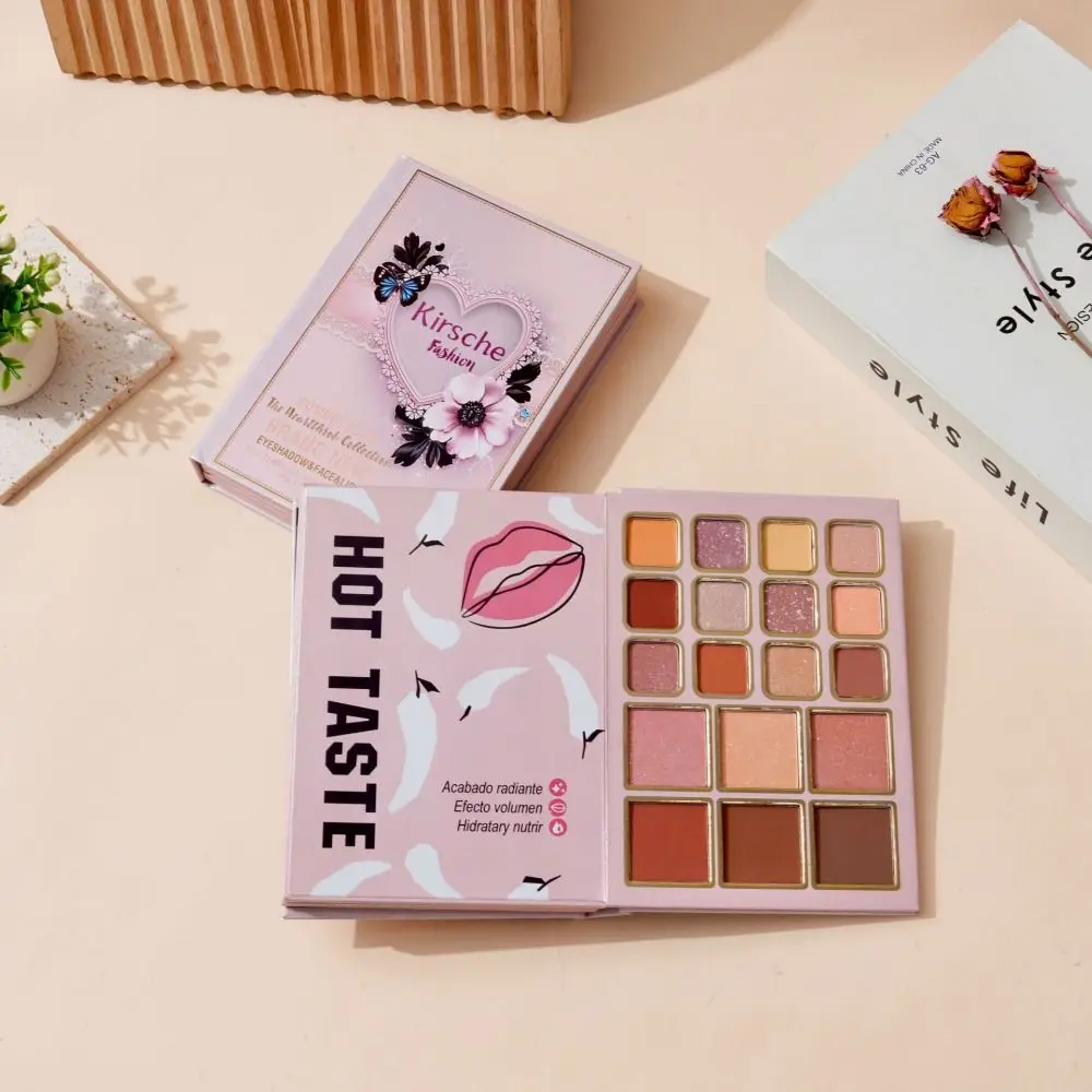 5-lagige faltbare Lidschatten-Palette, tragbare, buchförmige Lidschatten-Palette, Puder-Rouge, 78 Farbtöne, Make-up-Palette, Buch für Damen