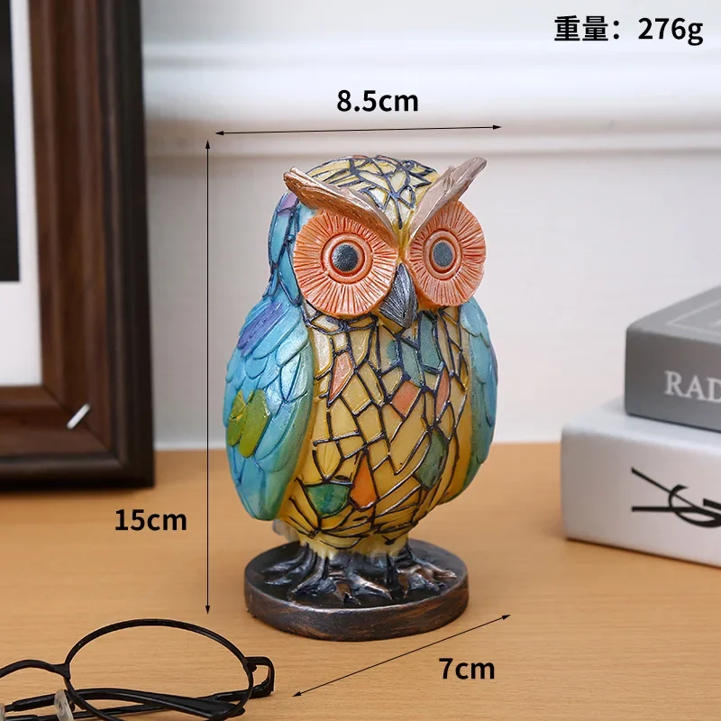 3D Animal Series Desk Lamp, Decorative Night Stand Light, Colorful Vintage Stained Glass, Elephant, Owl, Cat Style, Table Lamp