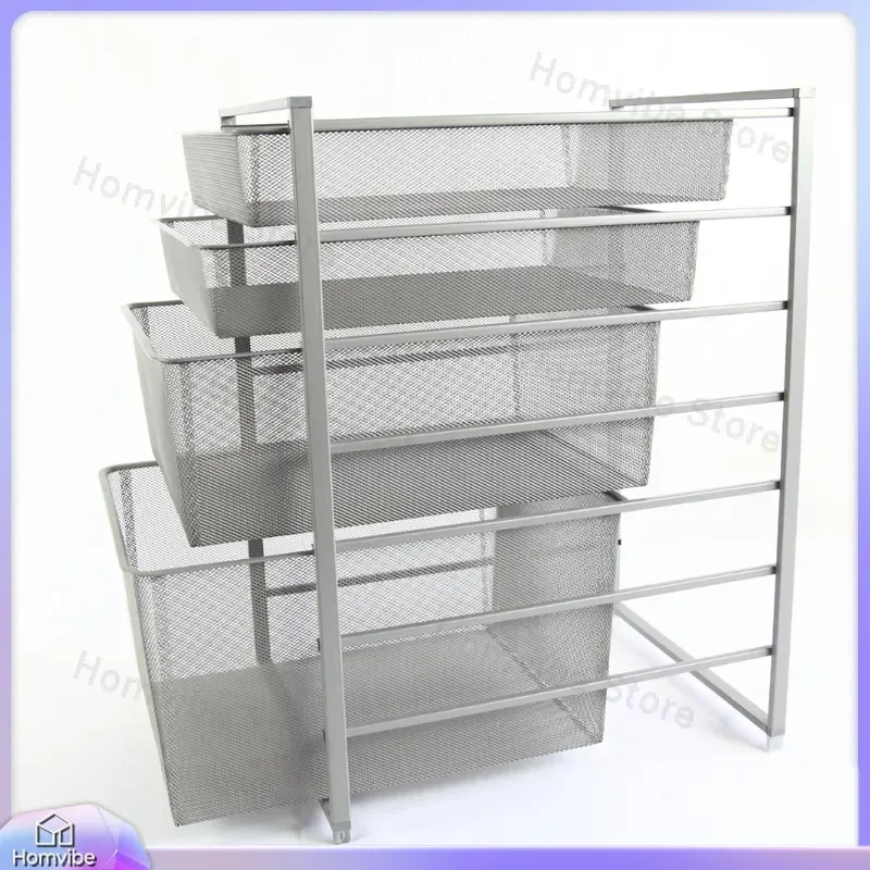 for Clothing Basket Drawer Rack Storage Pull Out Cabinet Multi Layer Organizer Bin Shelf Unit Home Kitchen Closet Space