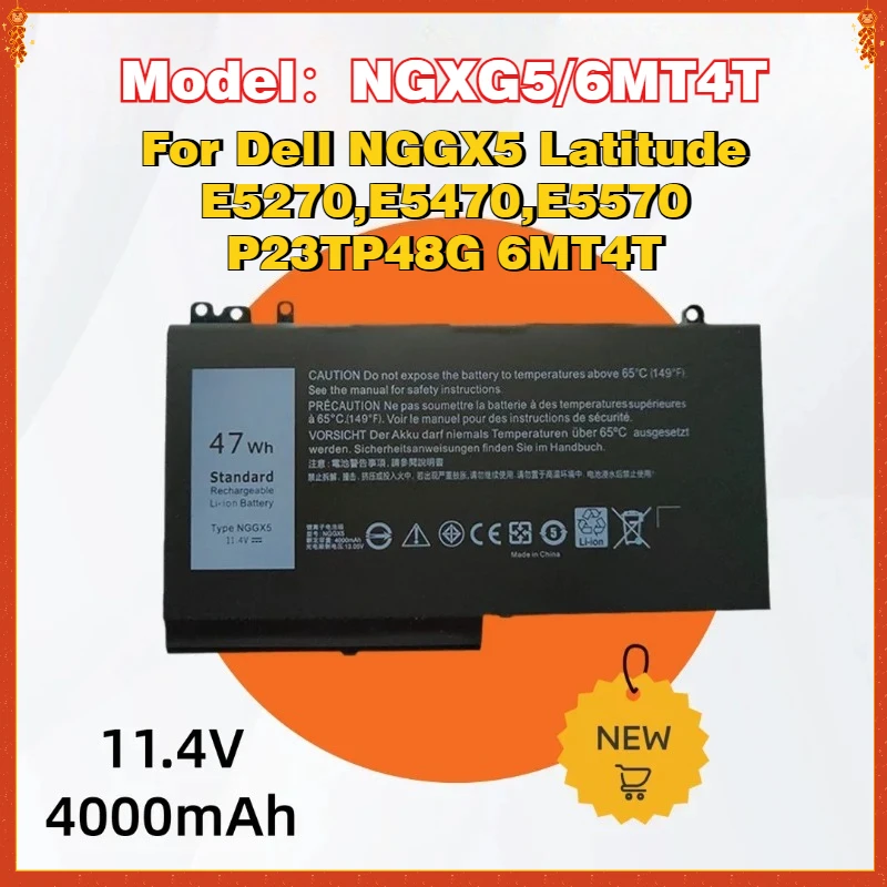 

Battery for Dell NGGX5 Latitude E5270, E5470, E5570, P23T, P48G, 6MT4T Laptops