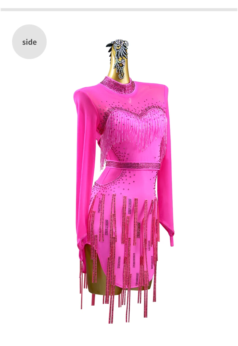 Kostüm für Damen 2026, elegantes Abendkleid, lateinamerikanische Tanzkleidung für Mädchen, Samba-Outfit, Party-, Wettbewerbs- und Auftrittsrock – Detail 8