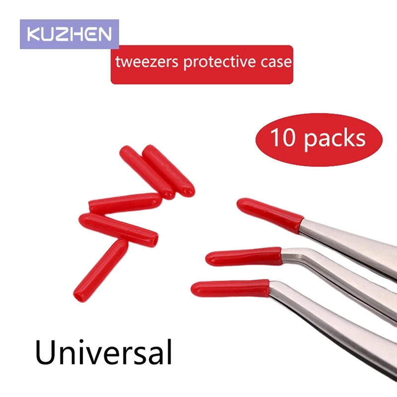 10Pcs Eyelash Tweezer Tip Protector Caps Silicone Dust Cover For Eyelash Extension Tools Accessories