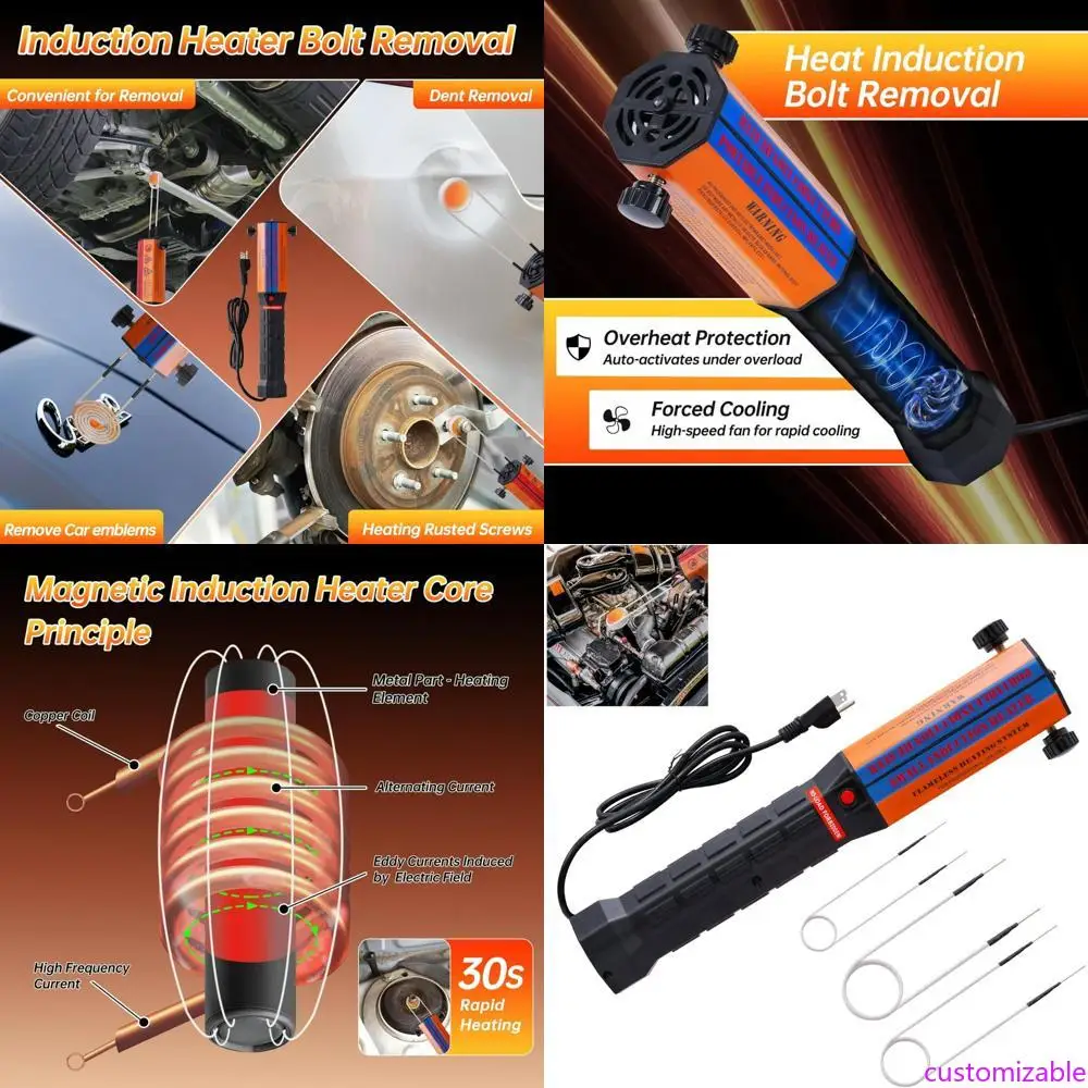 

Магнитный индукционный болтовый нагреватель 1100 Вт, 110 В для удаления ржавых винтов и болтов