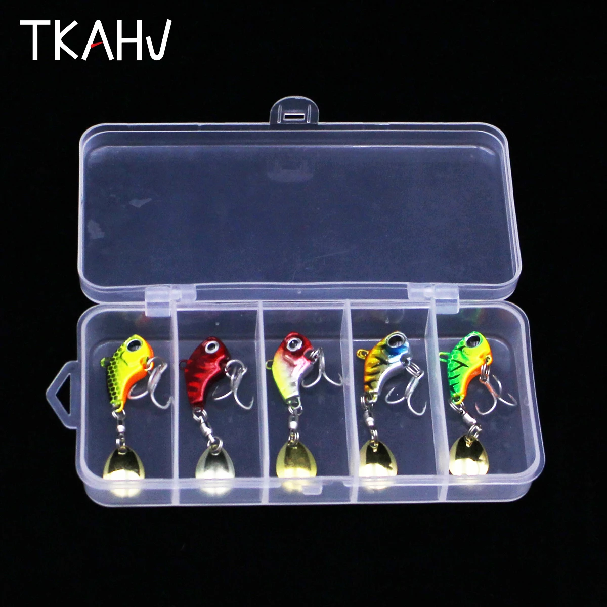 TKAHV 5 PCs/kit 7g Spoon Fishing Lure Metal VIB Sequin Vibration Spinner Hard Bait Jig Wobblers Bass Artificial Trout Swimbait