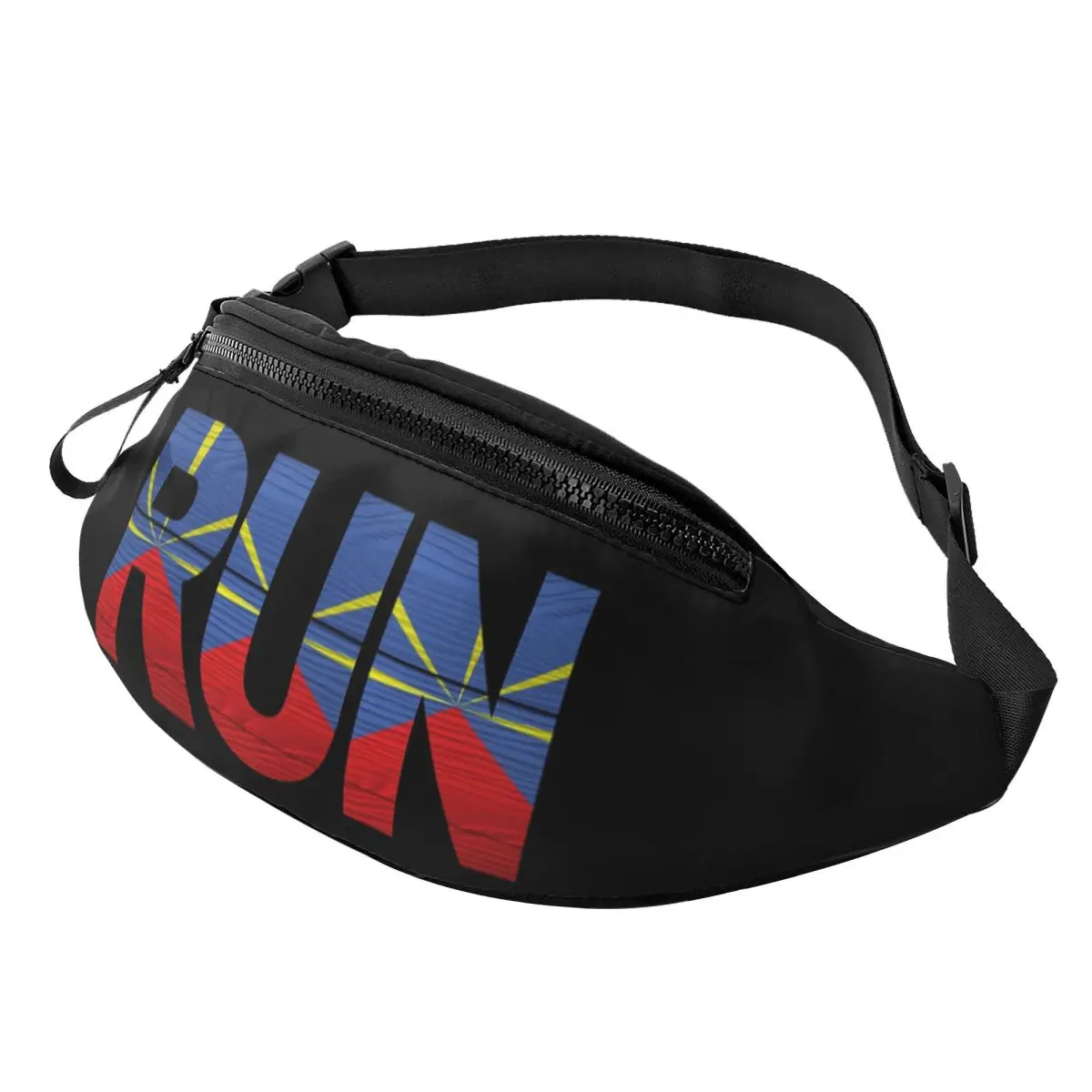 974 Reunion Island Flag Waist Bag for Women Men Crossbody Fanny Pack Running Phone Money Pouch