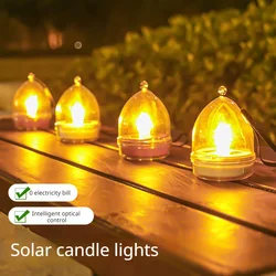 Solar Outdoor oświetlenie dekoracyjne LED wodoodporna zewnętrzna willa światła ogrodowe pejzaż z ogrodem świeczki balkonowe (1/2/6Pcs)