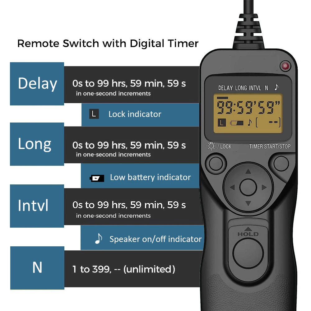 Mcoplus MC-30 타이머 원격 제어/셔터 릴리즈 케이블 Nikon D40s D800E D810A D1X D2H D3X D1 D2 D3 D3s D4 D5 D4s D800
