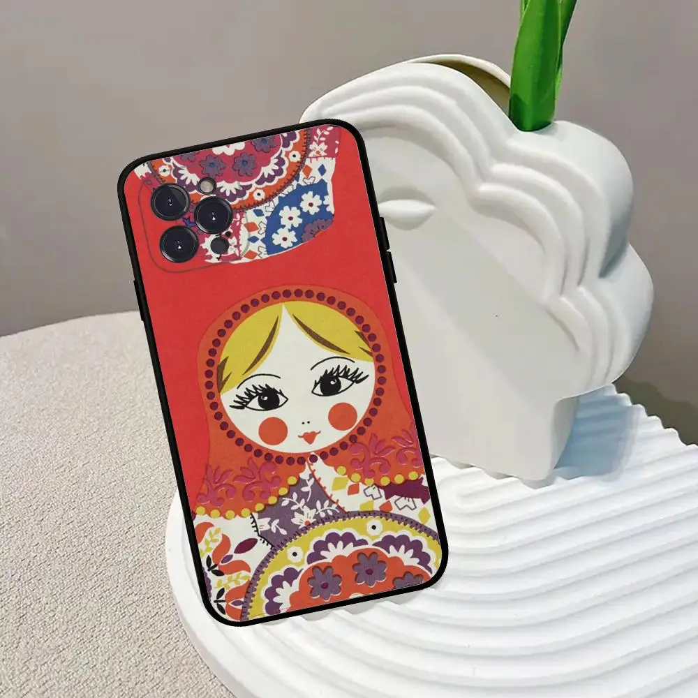 Russian Dolls cute Phone Case For iPhone 15 14 11 12 13 Mini Pro XS Max Cover 6 7 8 Plus X XR SE 2020 Funda Shell