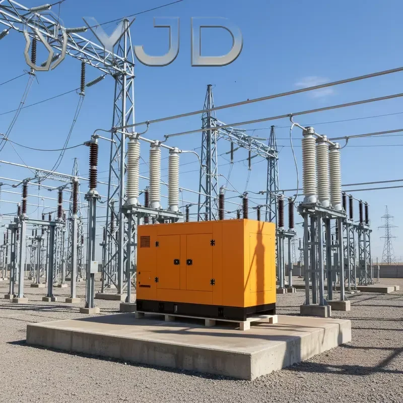 YJD 60kVA 48KW Silent Diesel Power Generator Set with Open Frame ATS Mobile Trailer Water Cooling System 12V DC Electric Start