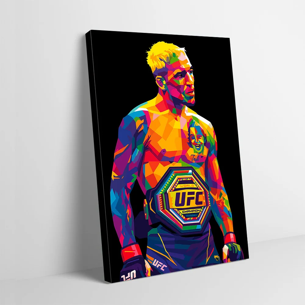 Charles Oliveira Boxer Champion Pop Art Poster Customizable Printed Canvas Painting Wall Art Gift for Living Room Decorations