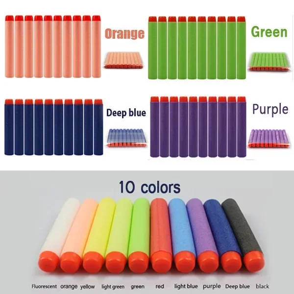 10pcs Mix Color Refill Bullets Dart For Elite Series Blasters Refill Soft Bullet Toy Gun