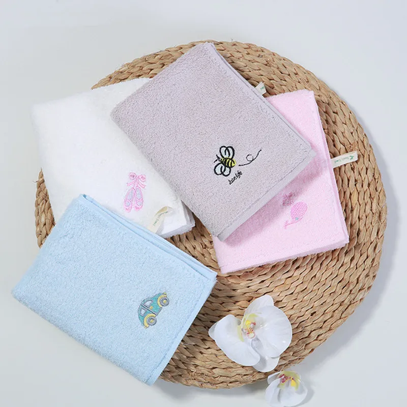 

1Pc 30x55cm 100% Cotton Cartoon Animal Embroidered Soft Baby Children Bathroom Hand Face Towel